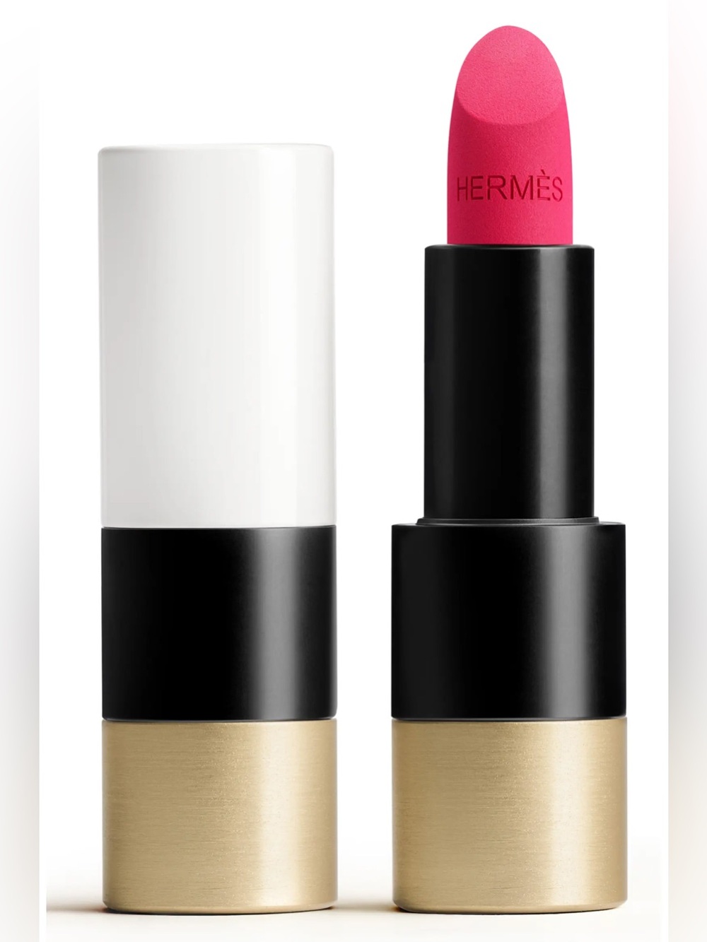 Hermès Matte Lipstick in Refillable Case Shade Rose Indien Full Size